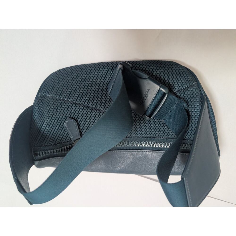 Coach Dark Teal Perforated Leather Belt Bag - Picture 4 of 9